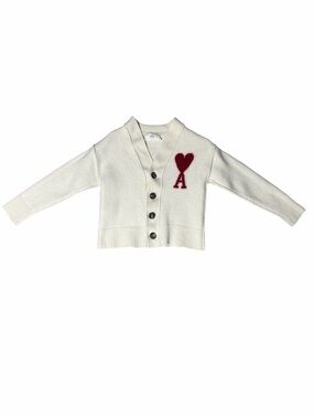 Ami Alexandre Mattiussi Cream Ribbed Knit Sweater